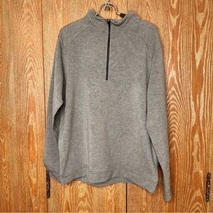 Men's J Crew Performance Quarter Zip Dark Grey Stretch Cotton Long Sleeve LG Top